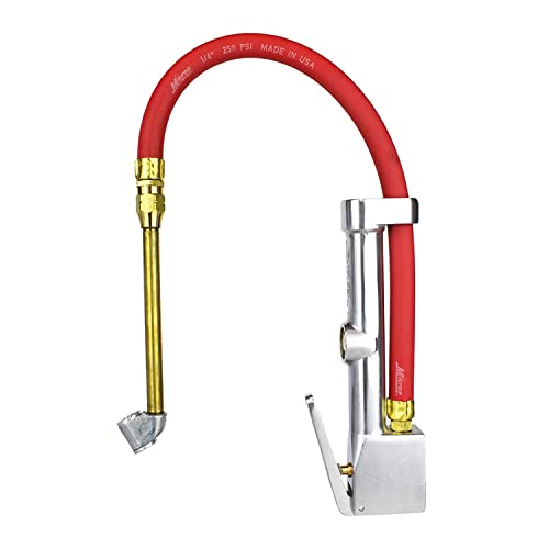 New & Improved - Tire Inflator Gauge with Dual Head Air Chuck 15 Air Hose 10-160 PSI