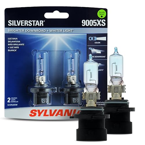 SYLVANIA - 9005XS SilverStar - High Performance Halogen Headlight Bulb, High Beam, Low Beam and Fog Replacement Bulb, Brighter Downroad with Whiter Light (Contains 2 Bulbs)