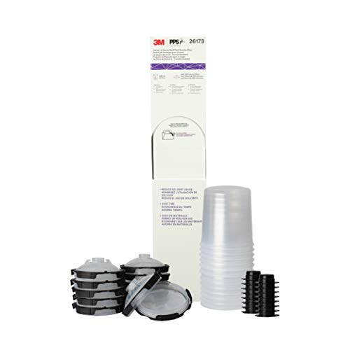 3M PPS 2.0 Paint Spray Gun System Refill Kit with Lids and Liners, 26173, Standard, 22 Ounces, 200-Micron Filter, Use for Cars, Furniture, Home and more,12 Disposable Lids and Liners,16 Sealing Plugs, Clear