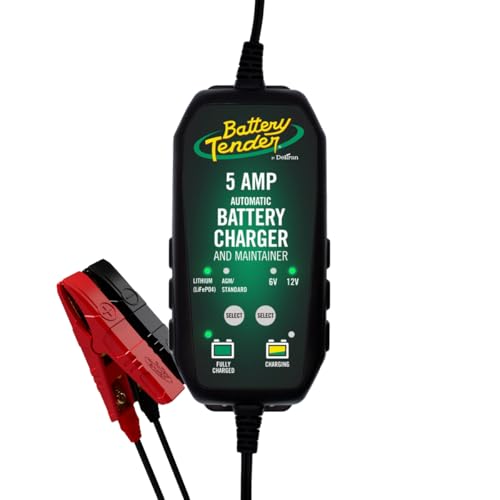 Battery Tender 5 AMP 12V Battery Charger and Maintainer - Automotive Smart Automatic Battery Charger for Cars SUVs and Trucks - 022-0186G-DL-WH