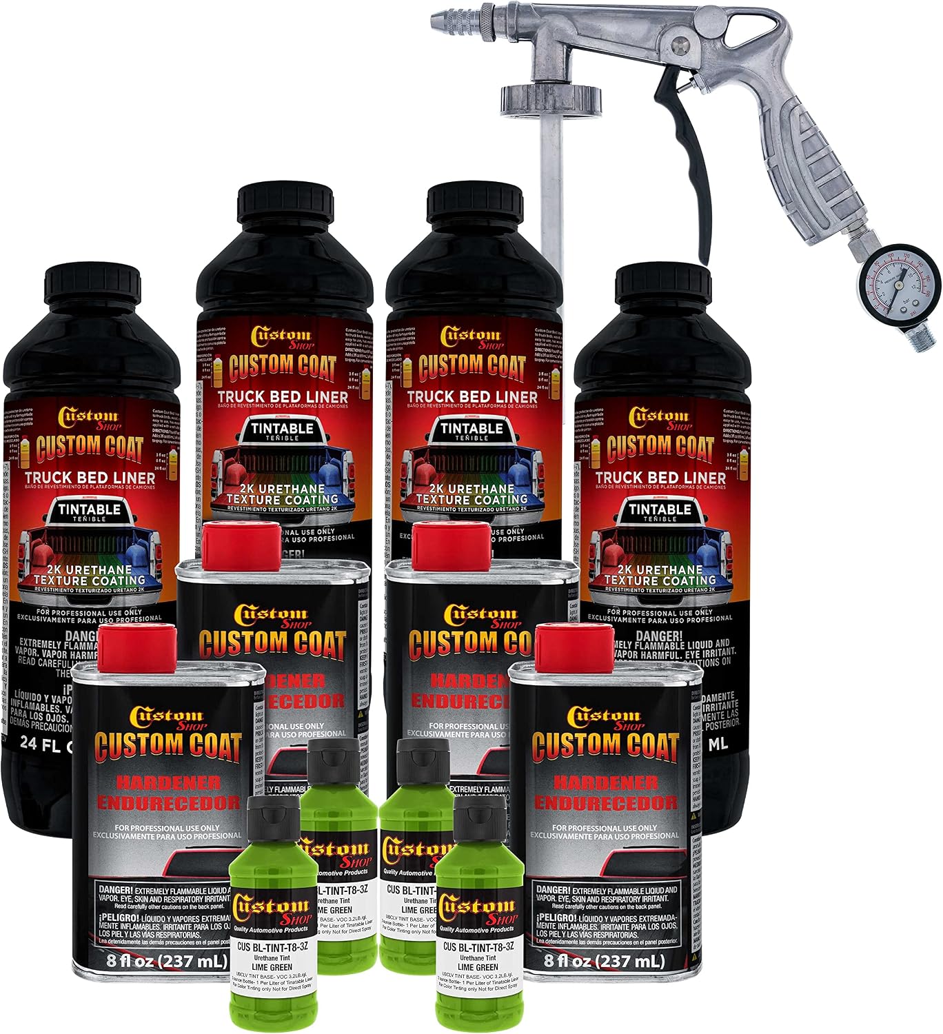 Custom Coat Lime Green 1 Gal Spray-On Kit