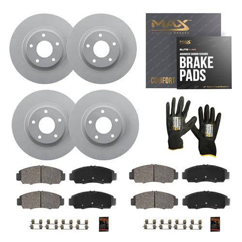 Max Advanced Brakes Front & Rear Brake Kit Compatible With 2006-2015 2016 2017 2018 Toyota RAV4