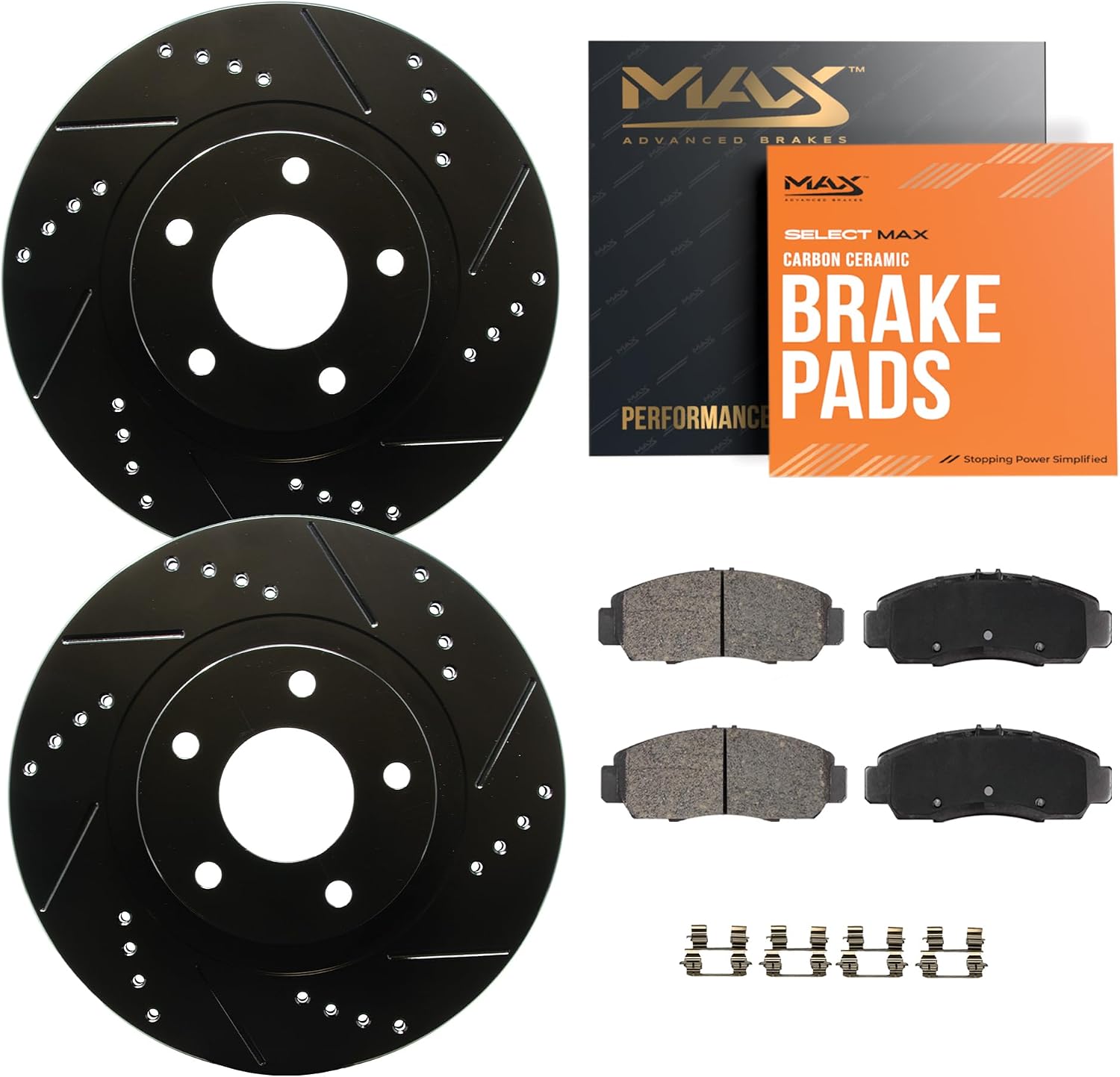 Max Advanced Brakes Front Brake Kit (Drilled/Slotted)