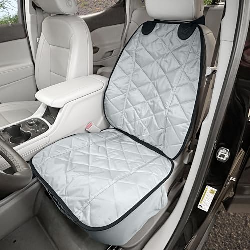 4Knines Car Seat Covers for Dogs  Durable Captains Seat & Front Seat Protector for Dogs, Waterproof, Non-Slip Car Seat Cover for Pets, Easy Install, Protects Vehicle from Dirt, Fur, Scratches (Grey)