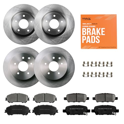 Max Advanced Brakes ValueMAX Front & Rear Brake Kit | Fits 2008-2020 Nissan Rogue | Brake & Rotor Kit for Daily Driving | OE Brake Rotors & Ceramic Brake Pads