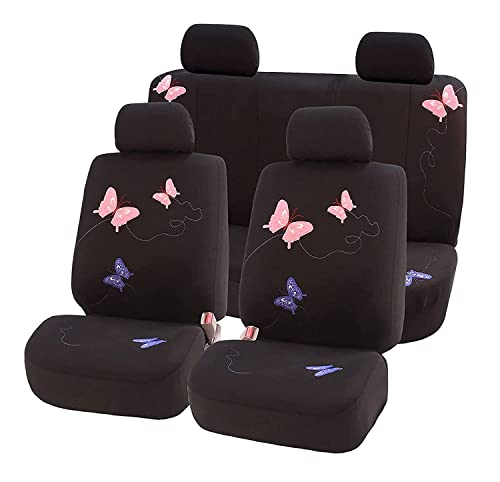 FH Group Full Set Butterfly Cloth Car Seat Covers