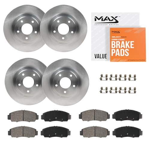 Max Advanced Brakes ValueMAX Front & Rear Brake Kit | Fits 2006-2014 Honda Ridgeline | Brake & Rotor Kit for Daily Driving | OE Brake Rotors & Ceramic Brake Pads