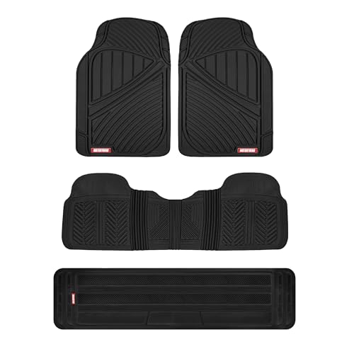 Motor Trend 3 Row Odorless Rubber Floor Mats & Liners for Car SUV Van, Durable Heavy Duty Polymerized Latex Full Interior Protection, Extra-High Ridgeline Design, Black, Model Number: MT-773-801-BK