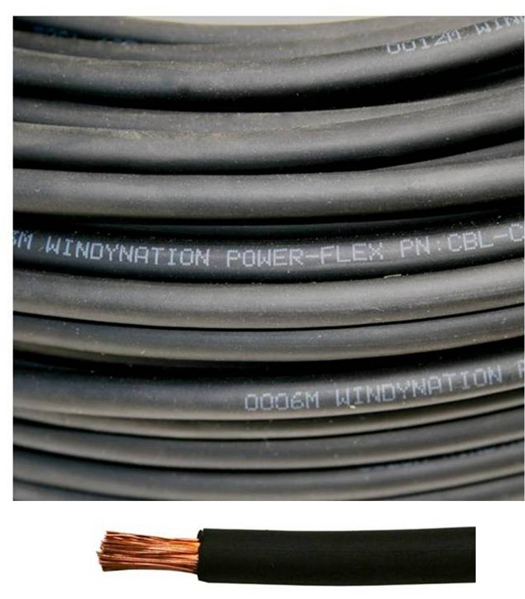 4 Gauge 4 AWG 30 Feet Black Welding Cable