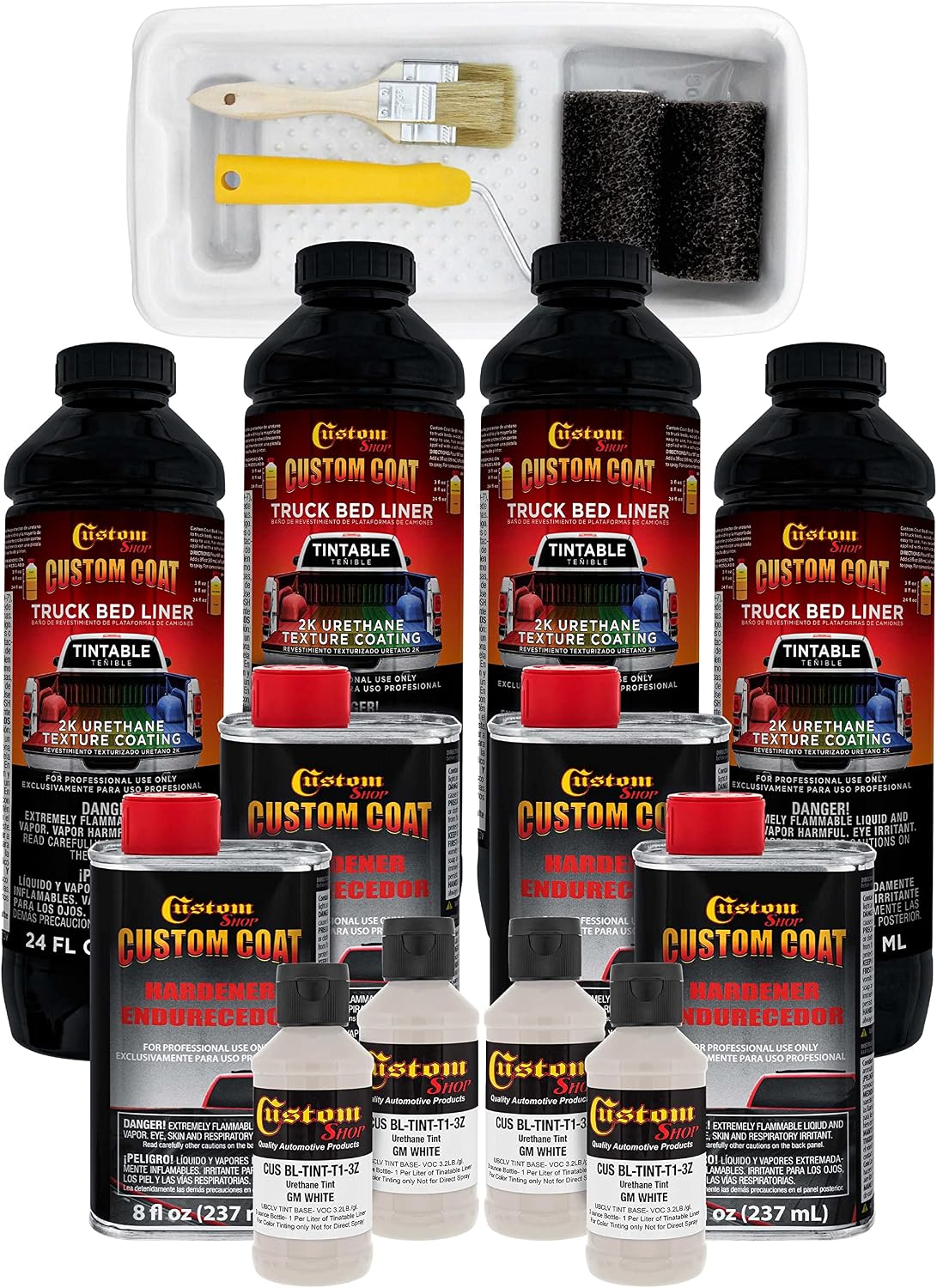 Custom Coat GM White 1 Gal Roll-On Kit