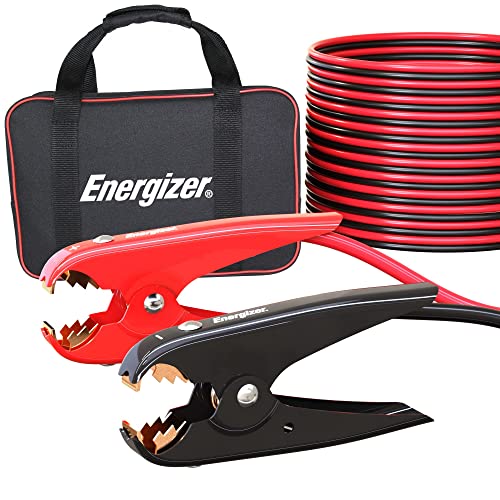 Energizer Heavy Duty Jumper Cables for Car Battery, Automotive Booster Cables for Jump Starting Dead or Weak Batteries with Carrying Bag Included (16-Feet (2-Gauge))
