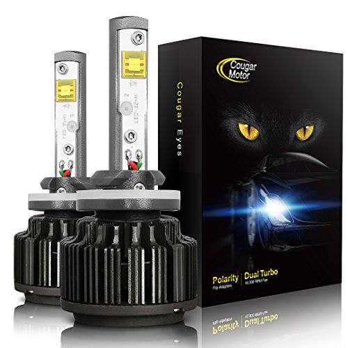 Cougar Motor 9005 LED Headlight Bulbs, HB3 Lights 18000LM 80W Mute 400% Brighter 6500K Cool White Conversion Kit Halogen Replacement