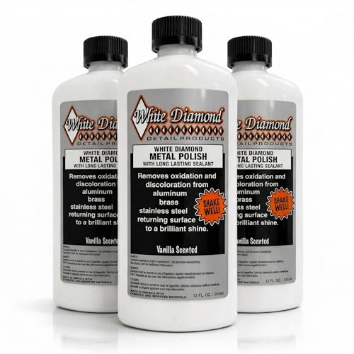 Schultz Laboratories White Diamond Metal Polish & Long Lasting Sealant - Perfect for Stainless Steel, Brass, Aluminum, Chrome, Gold, Silver - Sealant, Rust Remover/Preventer, Jewelry, Boats - 3 Pack