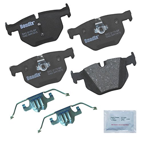 Bendix Priority1 CFC1042 Ceramic Rear Brake Pads for Select Models BMW 525i, 525xi, 528i, 528i xDrive, 528xi, 530i, 530xi, 535i 535xi, X5, X6