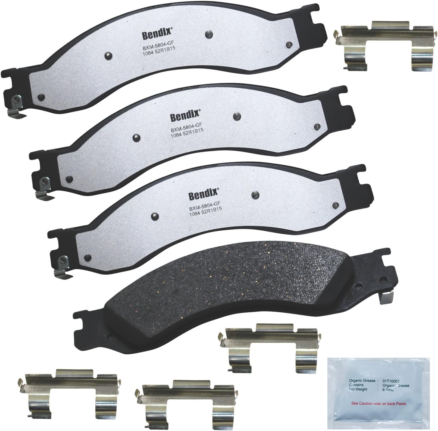 Bendix Fleet Metlok MKD1064FM Semi-Metallic Rear Brake Pads for Chevrolet C4500 Kodiak 2009-2003, C5500 Kodiak 2009-2003, GMC C4500 Topkick 2009-2003, C5500 Topkick 2009-2003