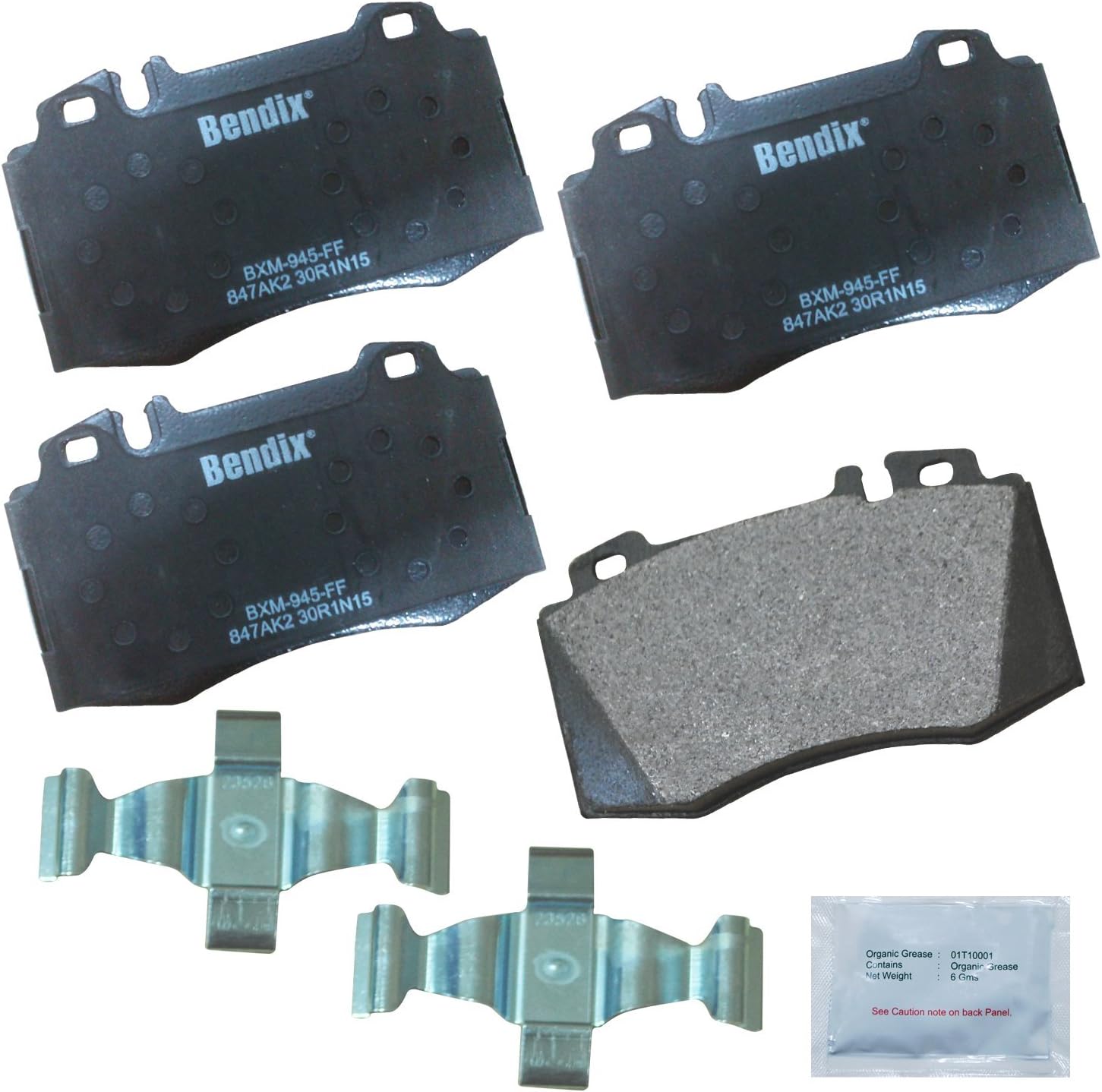 Bendix Priority1 CFM847AK2 Semi-Metallic Front Brake Pads for Select Models Mercedes-Benz CL600, CLS500, E350, E550, S430, S500, SL500, SL550, SL550
