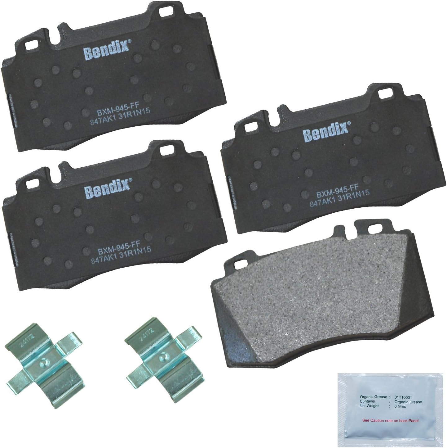 Bendix Priority1 CFM847AK1 Front Brake Pads for Benz C55 AMG,C230,C240,C320,C350,CL55 CL500,CL550,CLK55 CLK500,CLK550,CLS350,CLS550,E280,ML55 ML430,ML500,S55 S350,S600,S600L,SL600,SLK55 SLK350