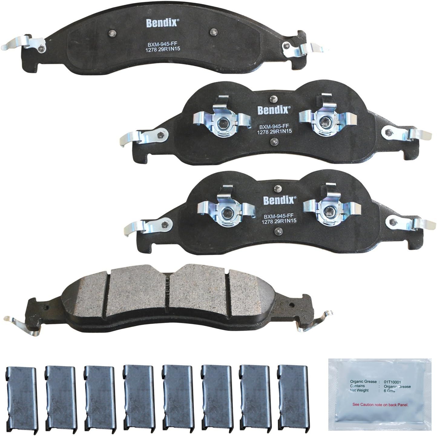 Bendix Priority1 CFM1278 Semi-Metallic Front Brake Pads for Ford Expedition 2009-2007, Lincoln Navigator 2009-2007