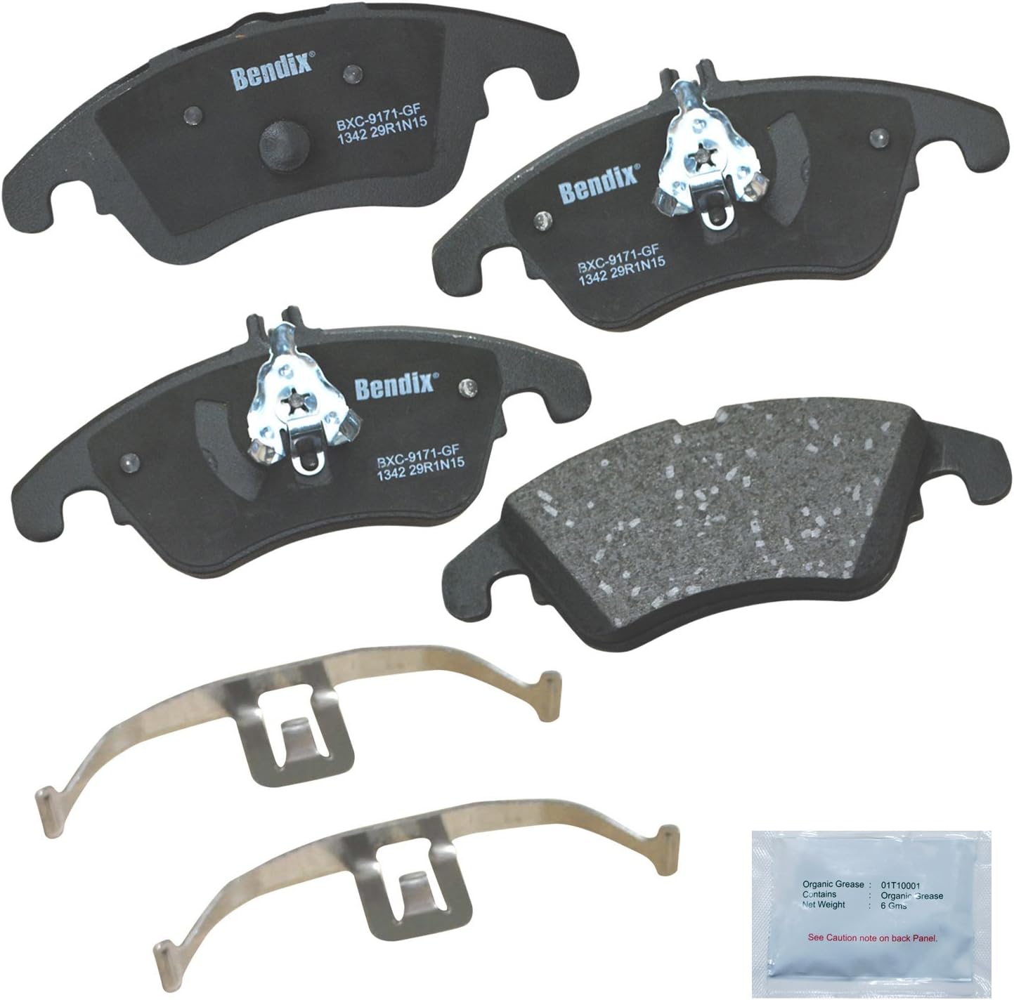 Bendix Priority1 CFC1342 Ceramic Front Brake Pads for Select Models Mercedes-Benz C250,C280,C300,C350,CLS350,CLS400,E200,E250,E300,E350,E400,E550,SLC180,SLC200,SLC300,SLK200,SLK250,SLK300,SLK350