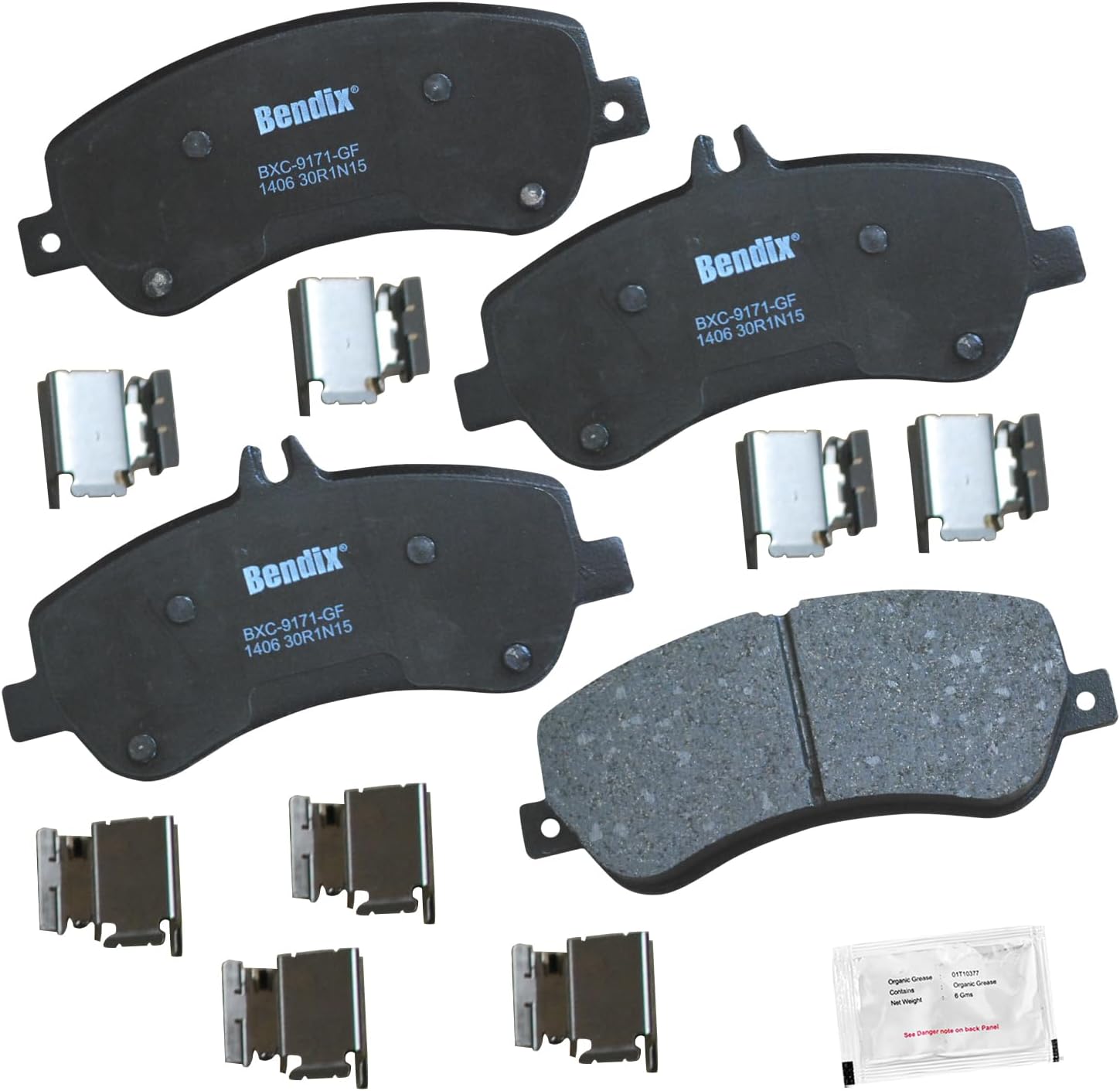 Bendix Priority1 CFC1406 Ceramic Front Brake Pads for Mercedes-Benz GLK250 2015-2013, GLK280 2009, GLK300 2015-2010, GLK350 2015-2009