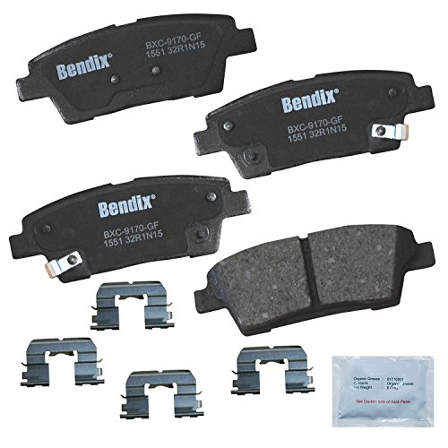 Bendix Priority1 CFC1551 Ceramic Rear Brake Pads for Genesis G80 2017, Hyundai Genesis 2016-2010, Kia K900 2017-2015