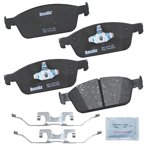 Bendix Priority1 CFC1668 Ceramic Front Brake Pads for Ford Focus 2018-2013, Lincoln MKC 2019-2015