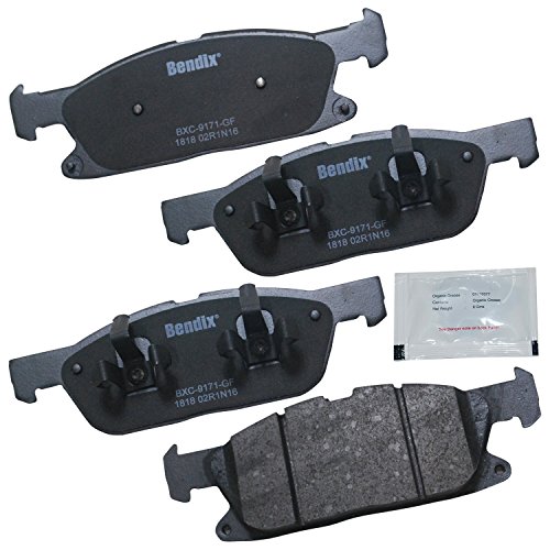 Bendix Priority1 CFC1818 Ceramic Front Brake Pads for Ford Edge 2021-2015, Lincoln Continental 2018, MKX 2018-2016, Nautilus 2022-2019