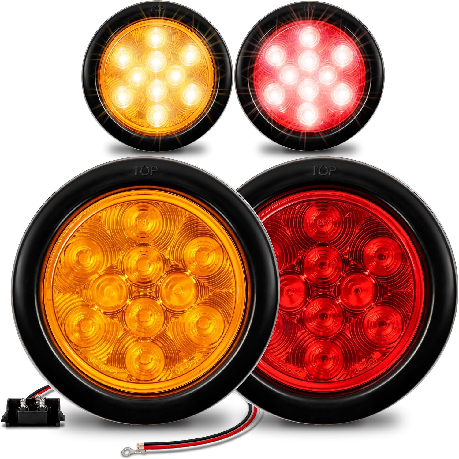 TRUE MODS 4" Round 10 LED Trailer Tail Light Kit