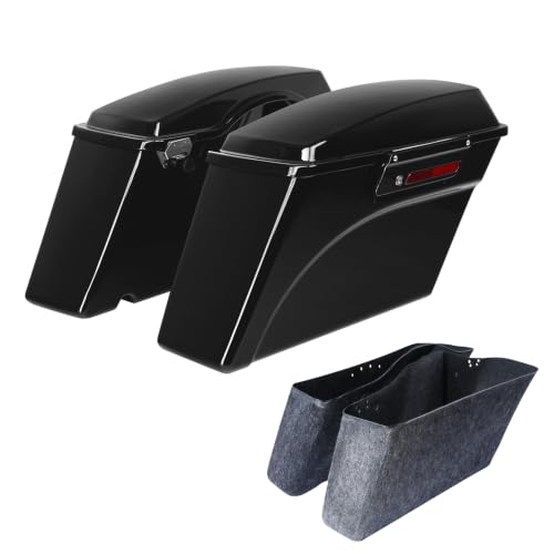 TCMT Hard Saddle bags Trunk W/Lid Latch Key & Liners Carpet Insert Fits For Harley Touring CVO Road Glide Road King Street Glide Electra Glide Ultra Classic 1994-2013