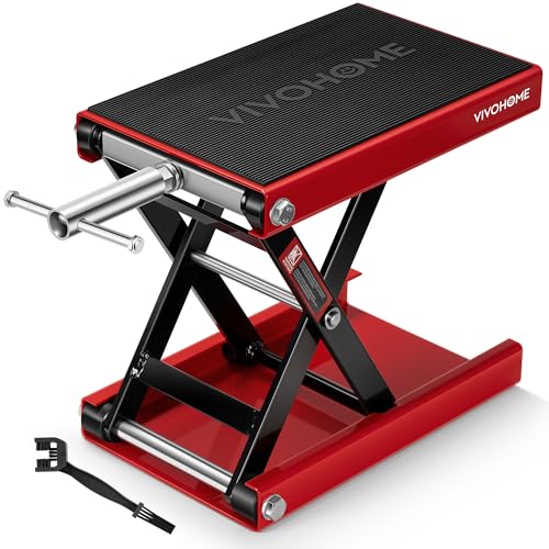 VIVOHOME Motorcycle Lift (Red)