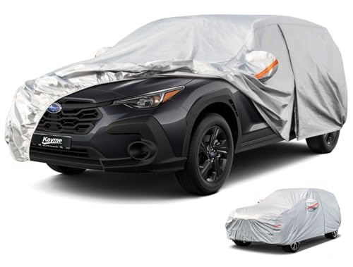 Kayme 6 Layers SUV Car Cover Waterproof All Weather, Outdoor Full SUV Cover Rain Sun UV Protection, Universal Fit for Subaru Crosstrek, Jeep Liberty Compass, Kia Soul Sportage (Up to 181 inch)