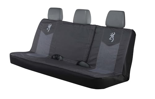 Browning Universal Front and Bench Seat Covers, Water Resistant for Car, Truck, and SUV,Chevron (Heather Black)
