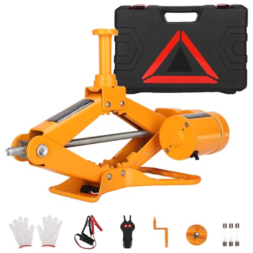ROGTZ Electric Scissor Car Jack Kit 2 Ton 12V Portable Auto Car Lift with 14.6 Inch Range for SUV Sedan Floor Jack for Tire Change Roadside Emergency