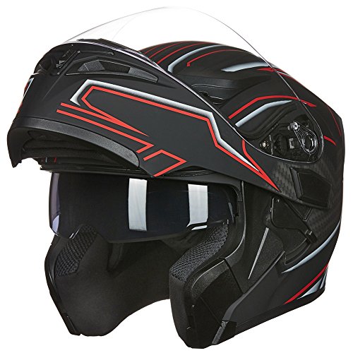 ILM Dual Visor Flip up Modular Full Face Helmet
