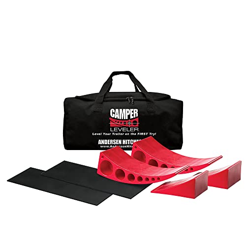 ANDERSEN HITCHES | 3604 2-Pack Camper Leveler Blocks w/Rubber mats and Sturdy Bag w/Double Handles | Camper Leveling System | Outdoor Camping Levels