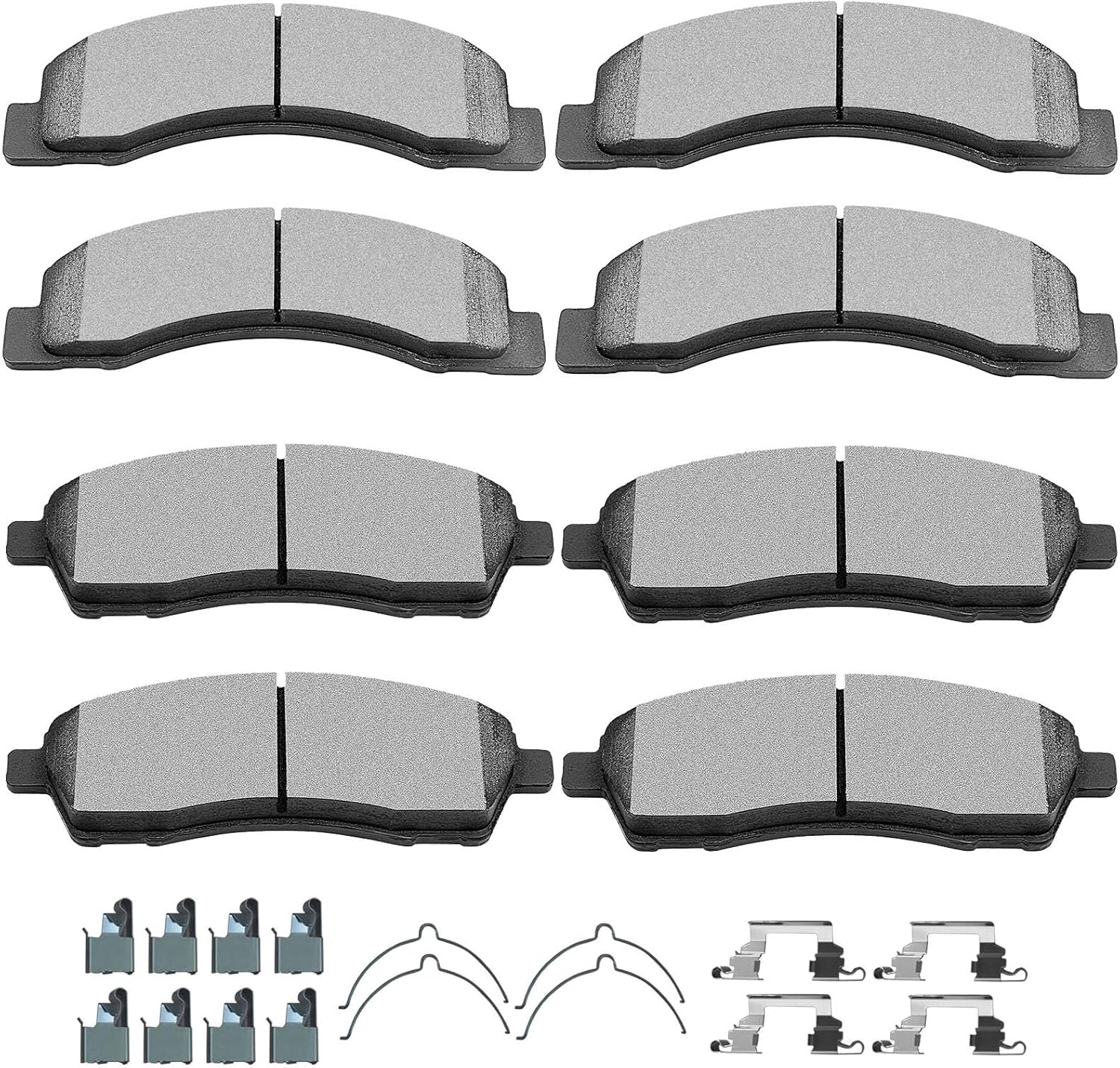 SCITOO Ceramic Brake Pads Kits, 8pcs Brakes Pads Set fit for 2000-2005 for Ford Excursion,1999-2004 for Ford for F-250 Super Duty,1999-2004 for Ford for F-350 Super Duty