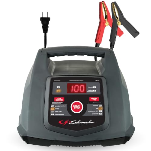 Schumacher Electric 6A Car Battery Charger and 100A Engine Starter, 5-in-1 Solution, Maintainer, 30A Boost, for 6V/12V Power Sport, Automotive, and Marine Batteries, SC1281