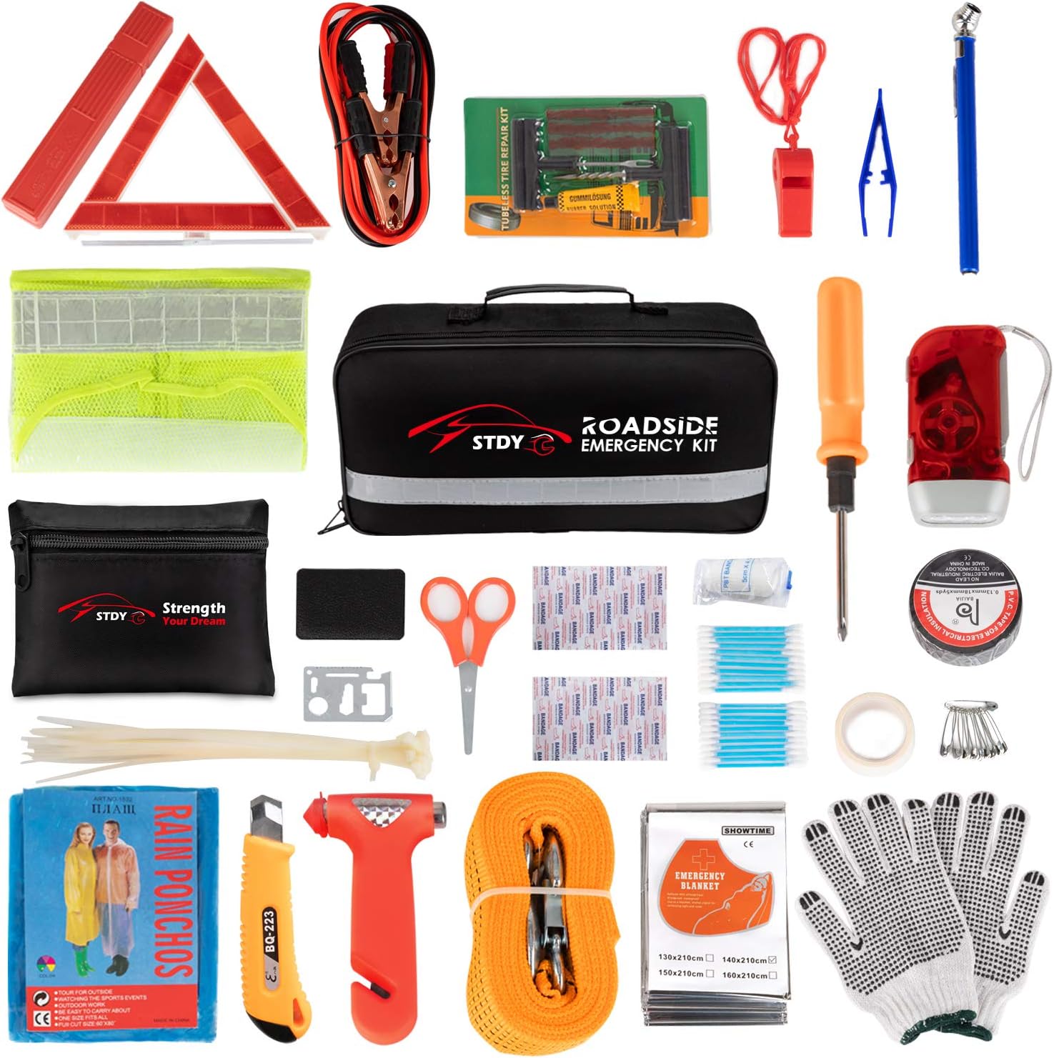 STDY Car Roadside Emergency Kit