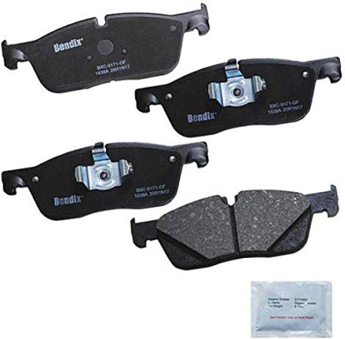 Bendix Priority1 CFC1838A Ceramic Front Brake Pads for Jaguar F-Pace 2020-2017, XE 2020-2018, XF 2020-2017, Land Rover Range Rover Velar 2020-2018