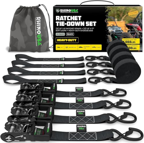 Rhino USA Ratchet Straps (4-Pack)