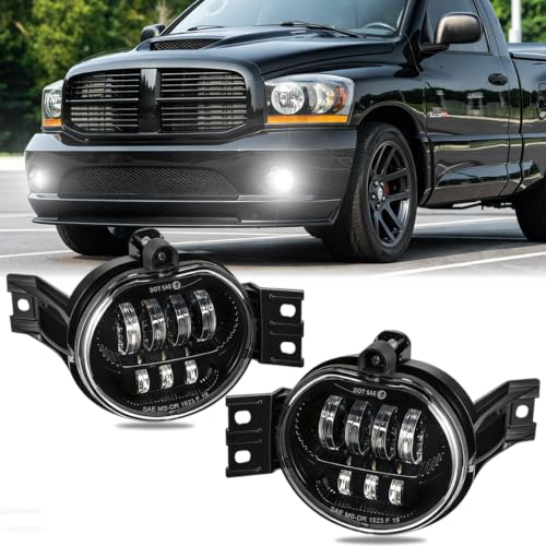 Z-OFFROAD 2pcs 63W LED Fog Lights Lamps Replacement for 2002-2008 Dodge Ram 1500 2003-2009 Ram 2500 3500 2004-2006 Durango Truck, Driver and Passenger Side - Black