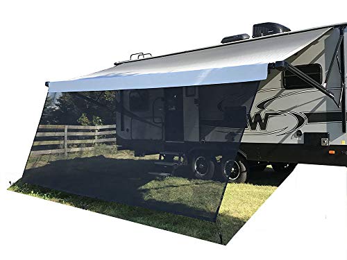 Tentproinc RV Awning Sun Shade Screen 9' X 9' 3'' (Fit for 10' Awning) Mesh Sunshade UV Blocker Motorhome Camping Trailer Awning Sunscreen Shadescreen - 3 Year Warranty (Black)