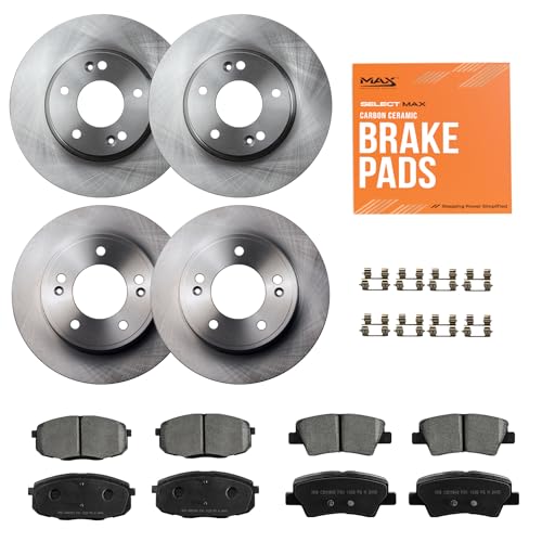 Max Advanced Brakes ValueMAX Front & Rear Brake Kit | Fits 2014-2019 Kia Soul; 2022-2023 Hyundai Kona | Brake & Rotor Kit for Daily Driving | OE Brake Rotors & Ceramic Brake Pads
