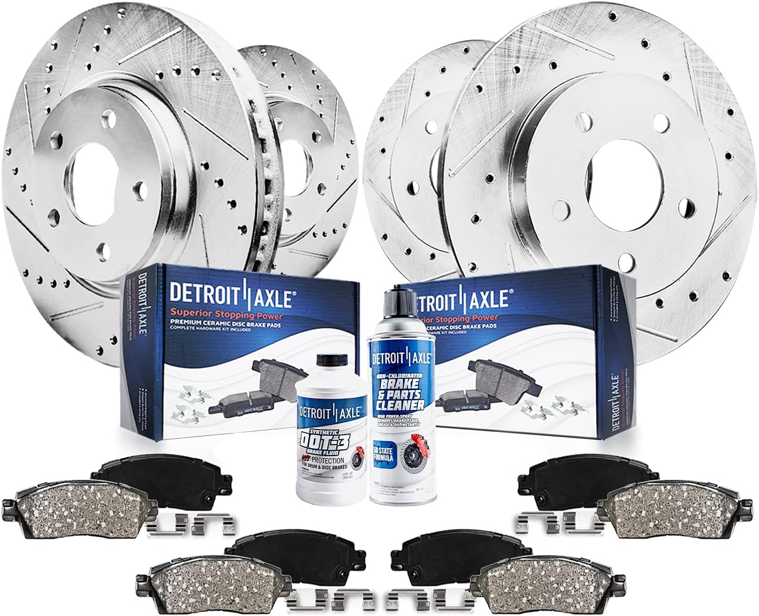 Detroit Axle - Drilled & Slotted Front & Rear Kit