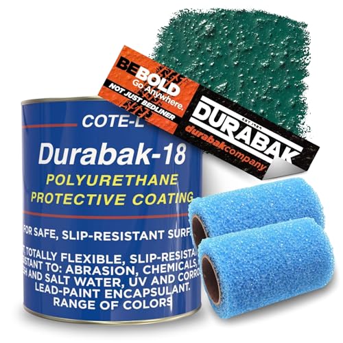 Durabak-18 Textured Truck Bed Liner Gallon KIT - Roll On Coating | DIY Custom Coat for Bedliner and Undercoating, Auto Body, Automotive Rust Proofing, Boat Repair (Gallon, Forest Green)