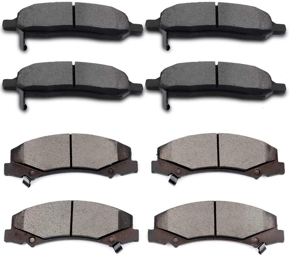 cciyu D1159 D1172 Front Rear Ceramic Brake Pads Kits 8pcs fit For 2006-2011 For Buick Lucerne, 2006-2011 For Cadillac DTS