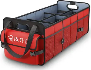 Upgraded Car Trunk Organizer Collapsible Portable Cargo Storage with Tools Grips 3 Large Compartments and Upgraded Handle Trunk Organizer Compatible with SUV Car Truck Auto