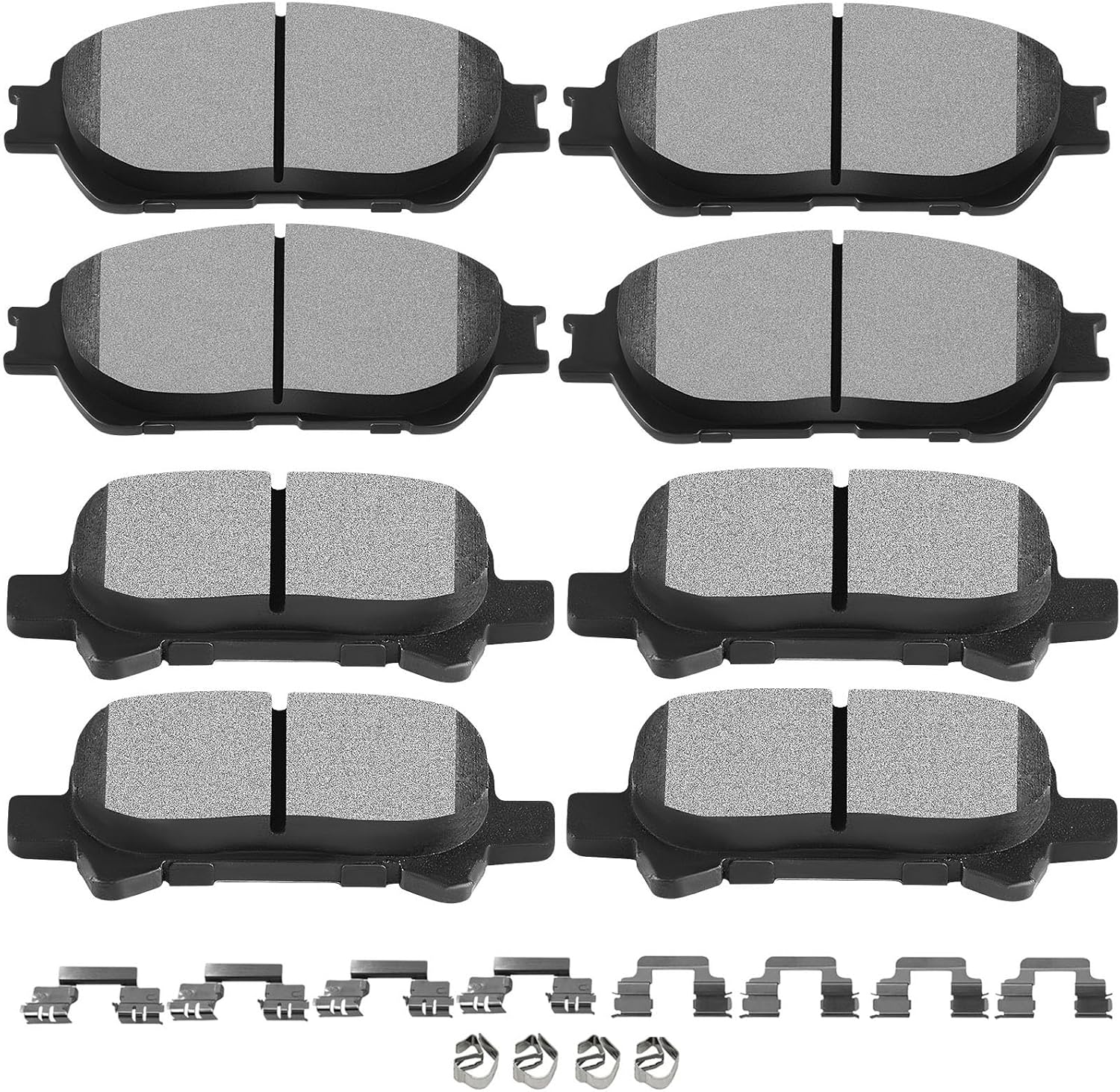 Ceramic Brake Pads Kits,SCITOO 8pcs Brakes Pads Set fit for 2005-2007 for Toyota Avalon,2005-2006 for Toyota Camry,2004-2008 for Toyota Solara