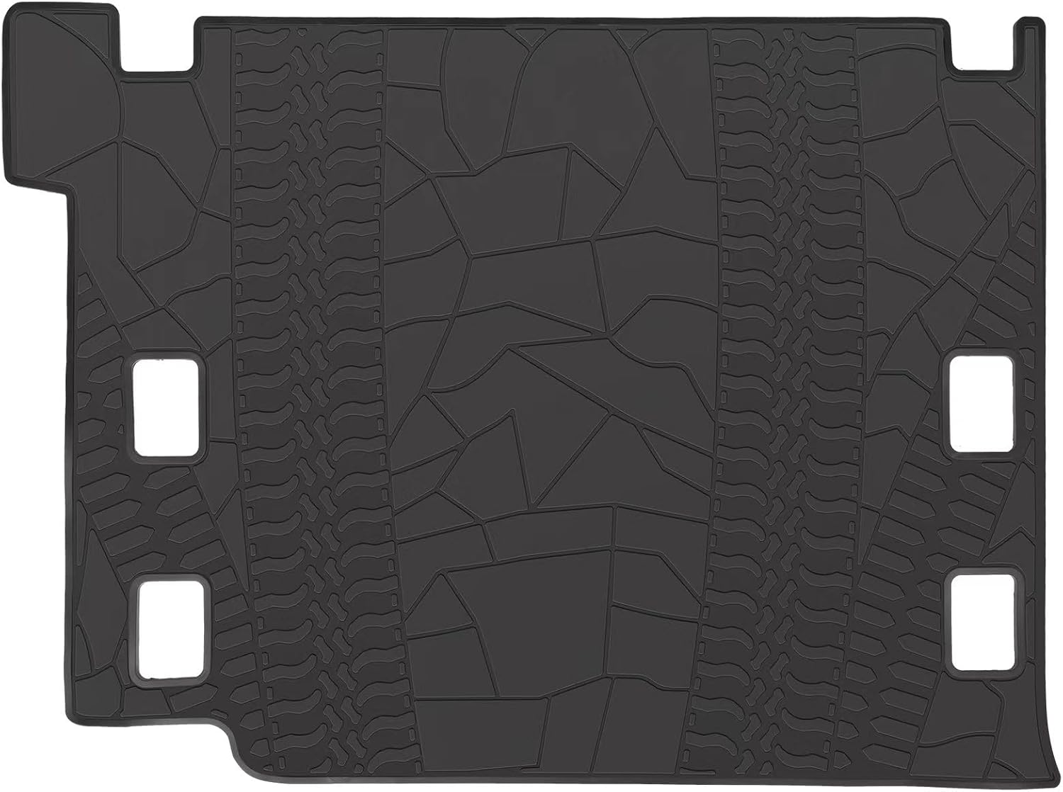 Cargo Liners Custom Fit for Jeep Wrangler JL 4XE 4 Door 2021 2022 2023 2024 2025 Trunk Mats Full Black All Weather Rubber Trunk Mats Heavy Duty (Not Fits 4X4/2 Door)