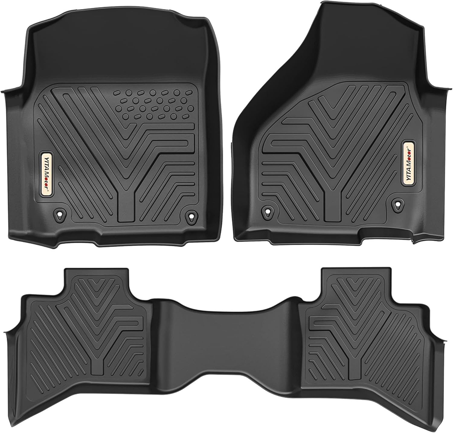YITAMOTOR Floor Mats Compatible with Ram 1500, Custom Fit Floor Liners for 2012-2018 Dodge Ram 1500 Quad Cab / 2019-2023 Ram 1500 Classic Quad Cab